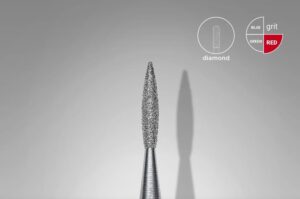 Fresa diamantata Fiamma appuntita rossa diametro 1,6 mm punta 8 mm - Staleks